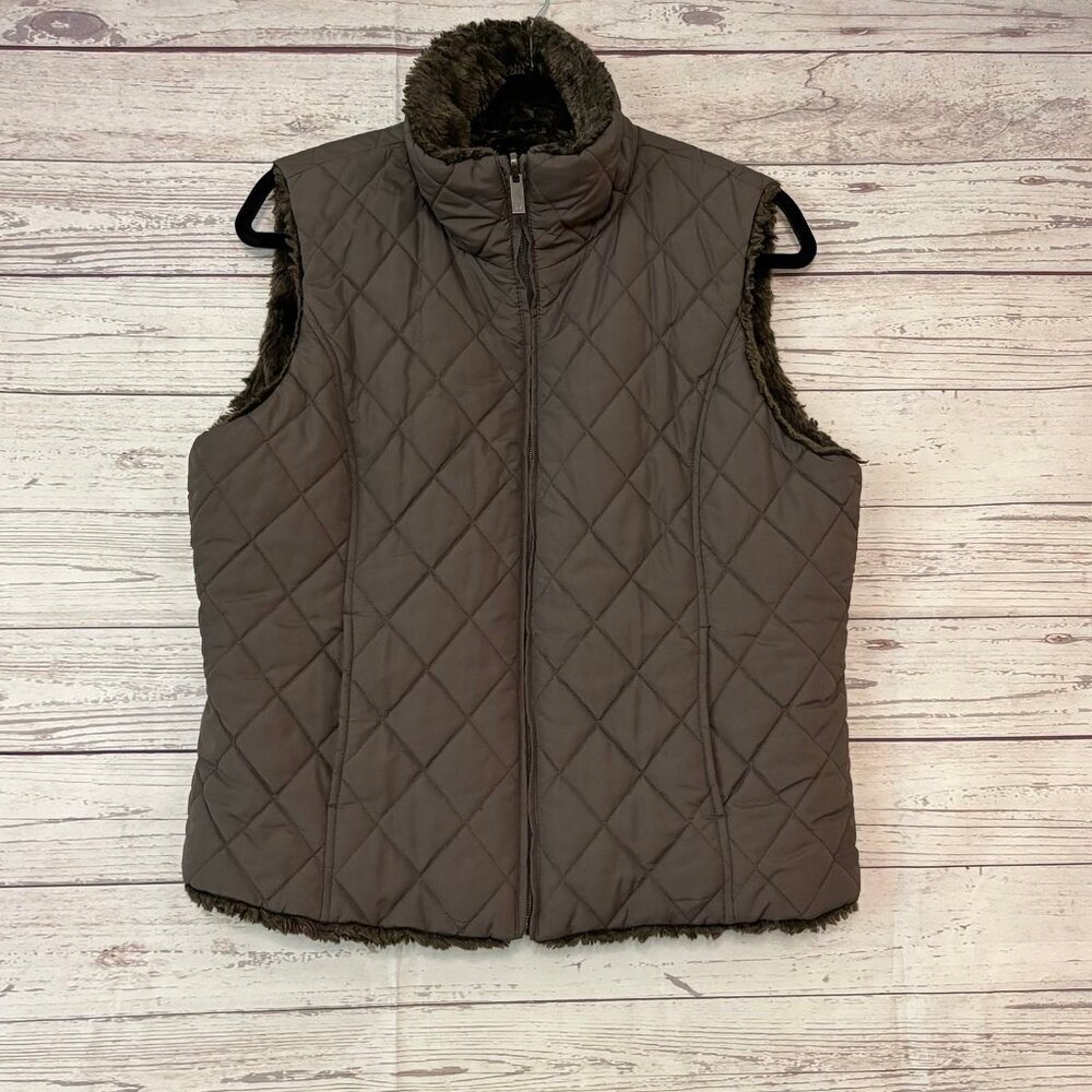 Weatherproof Garment Co Reversible Faux Fur‎ Vest Large